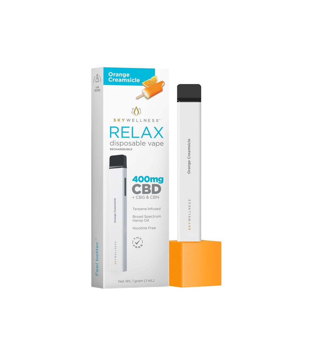 Sky Wellness 400mg RELAX Disposable Pen Orange Creamsicle Sky Wellness 400mg RELAX Disposable Pen Orange Creamsicle