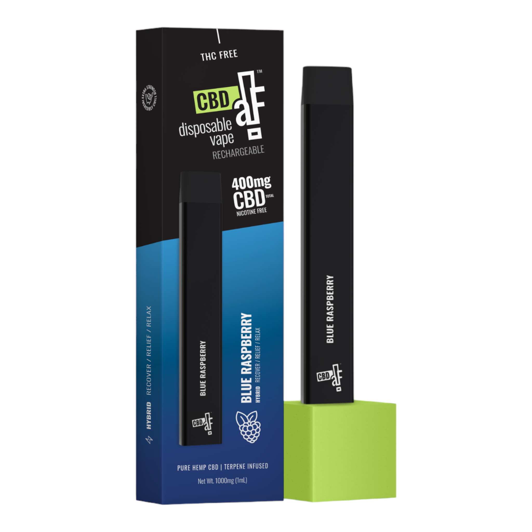 CBDaF! Disposable Pen 400mg CBD Isolate Blue Raspberry CBDaF! Disposable Pen 400mg CBD Isolate Blue Raspberry