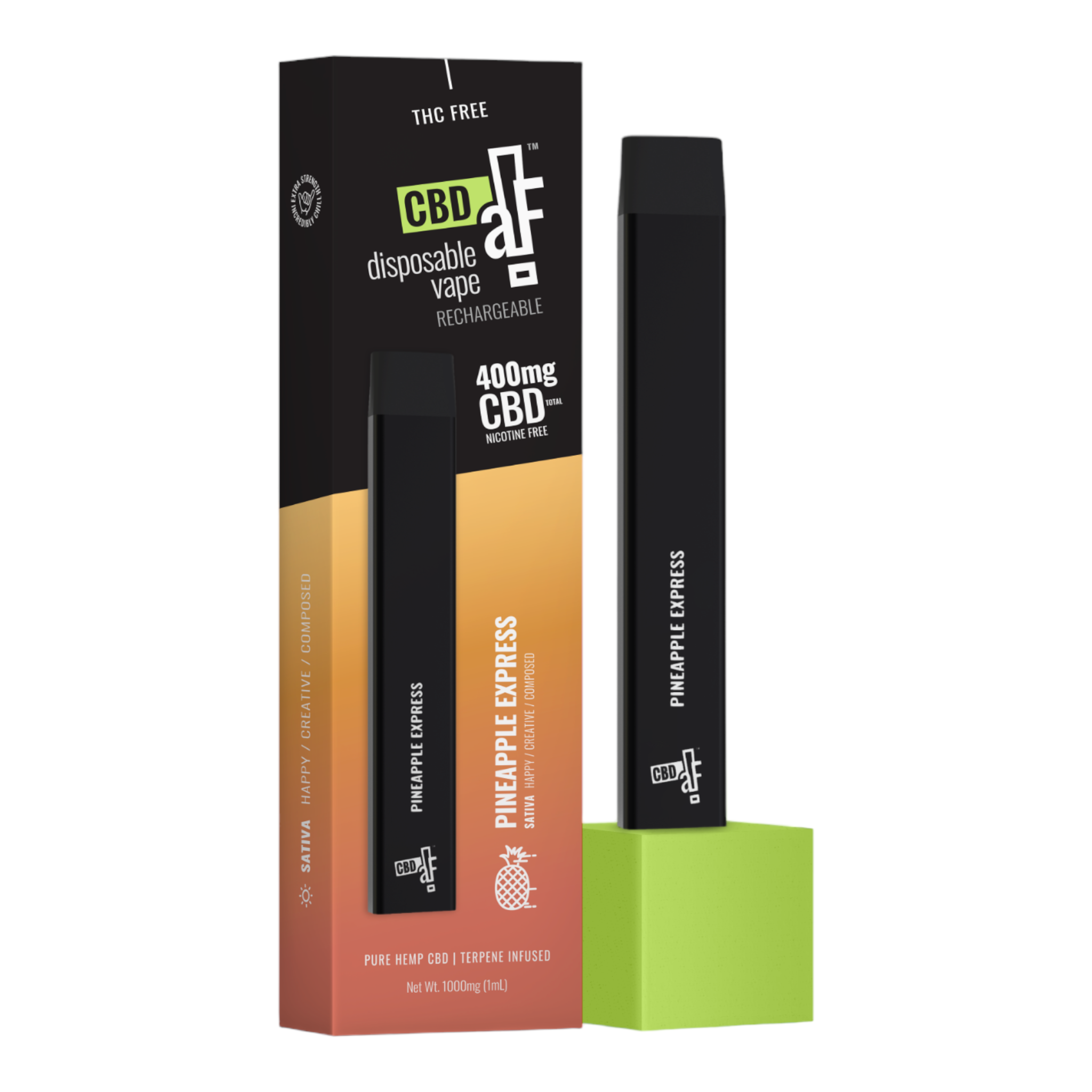 CBDaF!® Disposable Pen 400mg CBD Isolate Pineapple Express