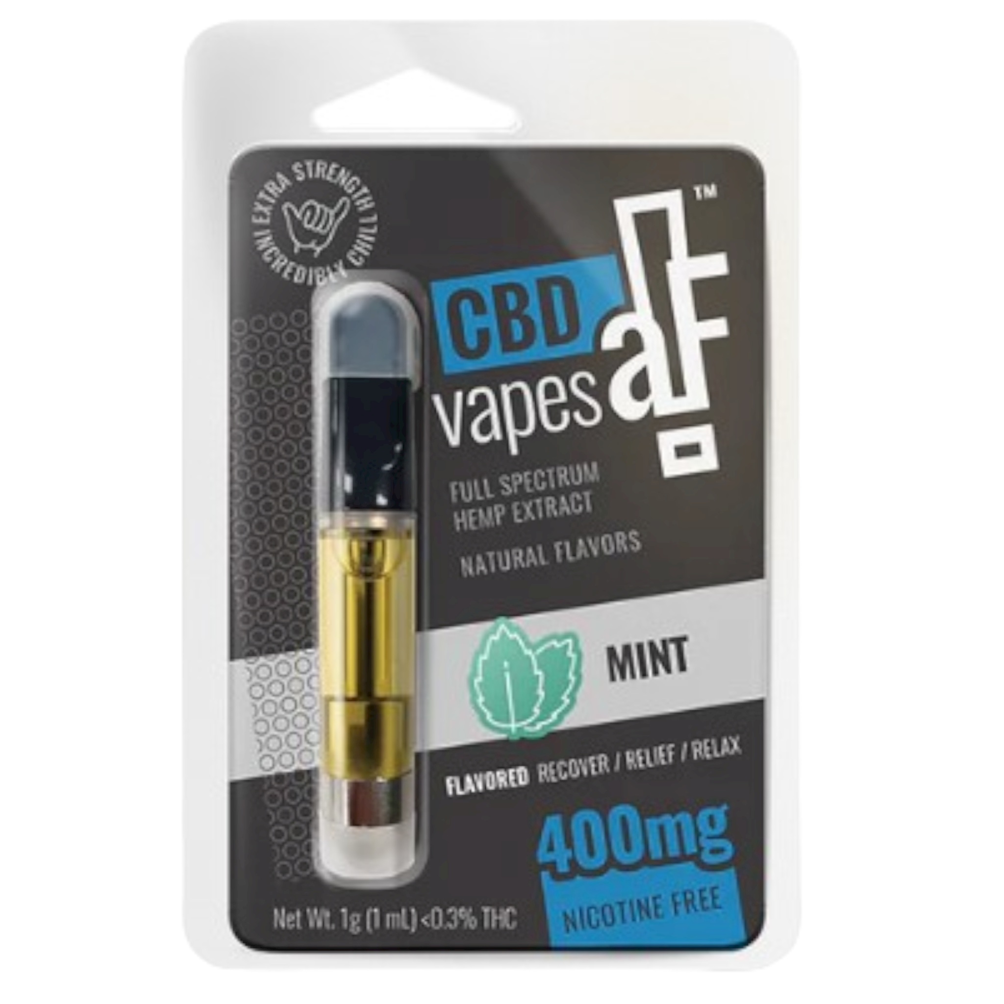 CBDaF! Cartridge 1mL 400mg Mint CBDaF! Cartridge 1mL 400mg Mint
