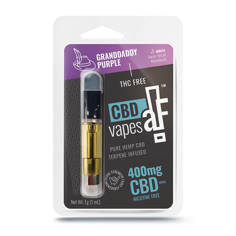 1 Milliliter Vape Cartridge With 400 Milligrams Isolate of Granddaddy Purple